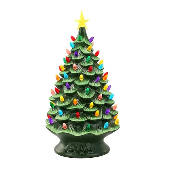 24" Green Lit Nostalgic Christmas Tree 1 24" Green Lit Nostalgic Christmas Tree