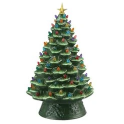 18" Green Lit Nostalgic Christmas Tree 8 18" Green Lit Nostalgic Christmas Tree -Northlight Sale Store D250239S 2