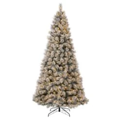 9ft. Pre-Lit Artificial Spruce Christmas Tree, Warm White LED Lights