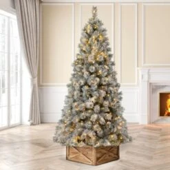 7.5ft. Pre-Lit Artificial Spruce Christmas Tree, Warm White LED Lights -Northlight Sale Store D251165S 2