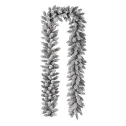 Glitzhome® 9ft. LED Snow Flocked Christmas Garland -Northlight Sale Store D251175S 3
