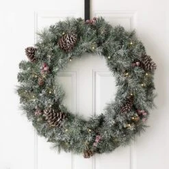 Glitzhome® 24" LED Glittered Pinecone Christmas Wreath -Northlight Sale Store D251177S 2