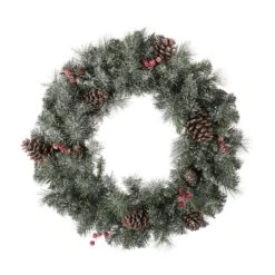 Glitzhome® 24" LED Glittered Pinecone Christmas Wreath -Northlight Sale Store D251177S 3