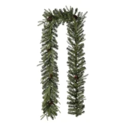 Glitzhome® 9ft. LED Greenery Pinecone Christmas Garland With Timer 9 Glitzhome® 9ft. LED Greenery Pinecone Christmas Garland With Timer -Northlight Sale Store D251181S 3