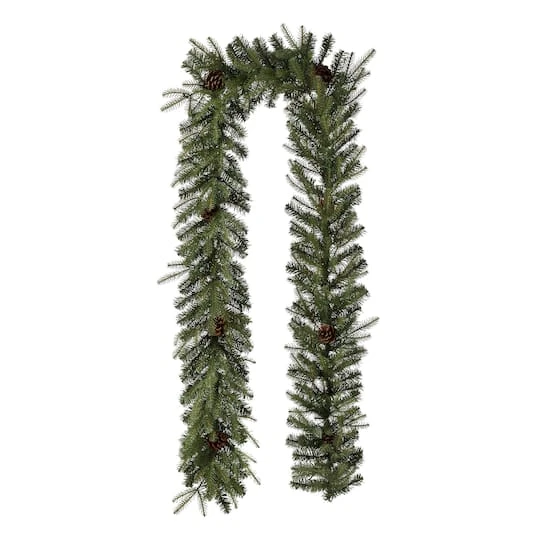 Glitzhome® 9ft. LED Greenery Pinecone Christmas Garland With Timer 4 Glitzhome® 9ft. LED Greenery Pinecone Christmas Garland With Timer - Image 4