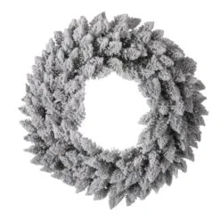 Glitzhome® 24" LED Snow Flocked Christmas Wreath -Northlight Sale Store D251183S 4
