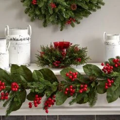 6.5" Cedar Berry Candelabrum 13 6.5" Cedar Berry Candelabrum -Northlight Sale Store D251190S 16