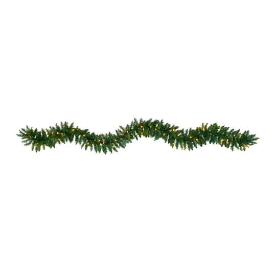 9ft. Pre-Lit Pine Artificial Garland With Warm White LED Lights 2 9ft. Pre-Lit Pine Artificial Garland With Warm White LED Lights - Image 2