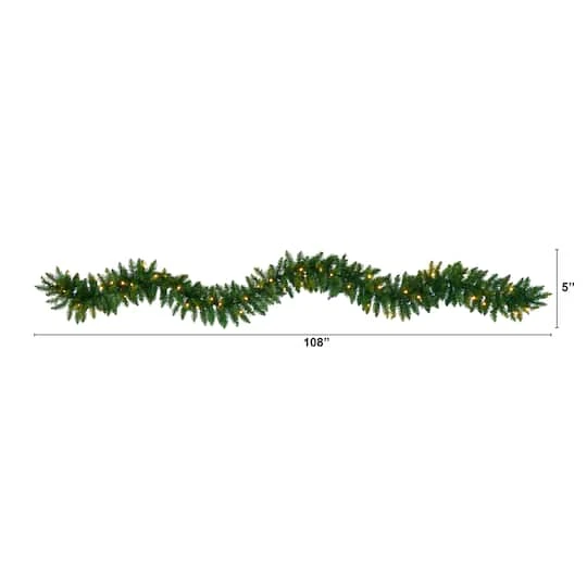 9ft. Pre-Lit Pine Artificial Garland With Warm White LED Lights 3 9ft. Pre-Lit Pine Artificial Garland With Warm White LED Lights - Image 3