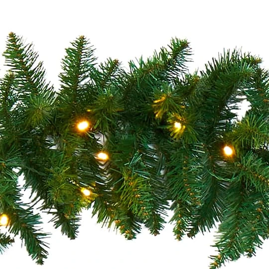 9ft. Pre-Lit Pine Artificial Garland With Warm White LED Lights 5 9ft. Pre-Lit Pine Artificial Garland With Warm White LED Lights - Image 5