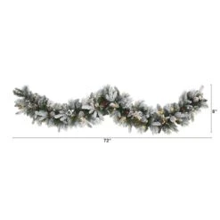 6ft. Pre-Lit Flocked Mixed Pine Artificial Christmas Garland With LED Lights -Northlight Sale Store D251211S 2