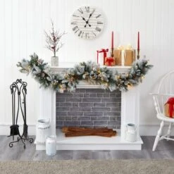 6ft. Pre-Lit Flocked Mixed Pine Artificial Christmas Garland With LED Lights -Northlight Sale Store D251211S 4