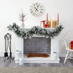 6ft. Pre-Lit Flocked Mixed Pine Artificial Christmas Garland With LED Lights -Northlight Sale Store D251211S 5