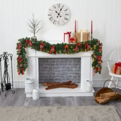 9ft. Pre-Lit Clear LED Bow & Pinecone Artificial Christmas Garland 10 9ft. Pre-Lit Clear LED Bow & Pinecone Artificial Christmas Garland -Northlight Sale Store D251214S 4