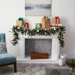 9ft. Pre-Lit Clear LED Ornament & Pinecone Artificial Christmas Garland 12 9ft. Pre-Lit Clear LED Ornament & Pinecone Artificial Christmas Garland -Northlight Sale Store D251215S 5