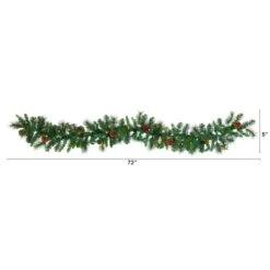 6ft. Pre-Lit Clear LED Mixed Pine & Pinecone Artificial Garland -Northlight Sale Store D251216S 2