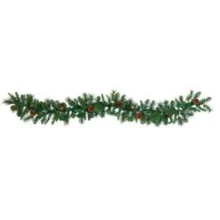 6ft. Pre-Lit Clear LED Mixed Pine & Pinecone Artificial Garland -Northlight Sale Store D251216S 3