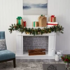 6ft. Pre-Lit Clear LED Mixed Pine & Pinecone Artificial Garland -Northlight Sale Store D251216S 4