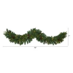 6ft. Pre-Lit Clear LED Mixed Pine, Berry & Pinecone Artificial Christmas Garland -Northlight Sale Store D251220S 2
