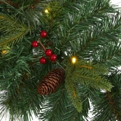6ft. Pre-Lit Clear LED Mixed Pine, Berry & Pinecone Artificial Christmas Garland -Northlight Sale Store D251220S 3