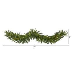 6ft. Pre-Lit Clear LED Green Pine Artificial Christmas Garland -Northlight Sale Store D251221S 2