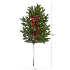 34" Pine & Berries Artificial Hanging Plant Set -Northlight Sale Store D251223S 2