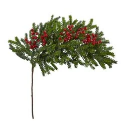 34" Pine & Berries Artificial Hanging Plant Set -Northlight Sale Store D251223S 3