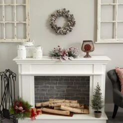 17" Snowy Magnolia Berry Artificial Arrangement Candelabrum -Northlight Sale Store D251228S 12