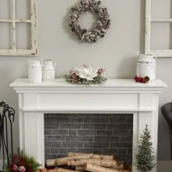 17" Frosted Magnolia & Berry Artificial Arrangement Candelabrum -Northlight Sale Store D251229S 16