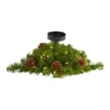 16” Christmas Pine Candelabrum & Pinecones With Lights