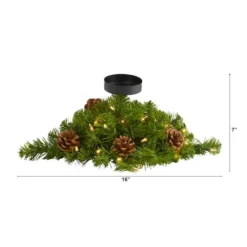 16” Christmas Pine Candelabrum & Pinecones With Lights -Northlight Sale Store D251240S 2