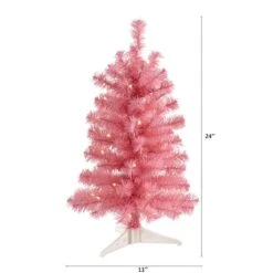 2ft. Pre-Lit Pink Artificial Christmas Tree, Clear LED Lights -Northlight Sale Store D251266S 2