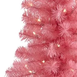 2ft. Pre-Lit Pink Artificial Christmas Tree, Clear LED Lights -Northlight Sale Store D251266S 3