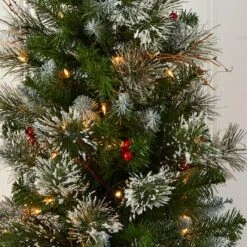 3ft. Pre-Lit Artificial Christmas Tree With Berries, Clear Lights -Northlight Sale Store D251267S 14