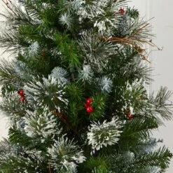 3ft. Pre-Lit Artificial Christmas Tree With Berries, Clear Lights -Northlight Sale Store D251267S 15