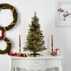 3ft. Pre-Lit Artificial Christmas Tree With Pinecones, Clear Lights -Northlight Sale Store D251269S 13