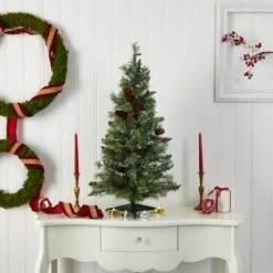 3ft. Pre-Lit Artificial Christmas Tree With Pinecones, Clear Lights -Northlight Sale Store D251269S 14