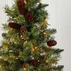 3ft. Pre-Lit Artificial Christmas Tree With Pinecones, Clear Lights -Northlight Sale Store D251269S 15