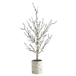 24" Unlit Snowed Twig Artificial Christmas Tree In Decorative Planter