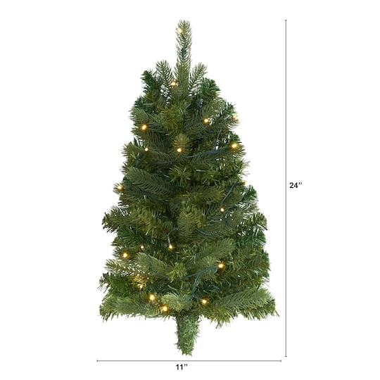2ft. Pre-Lit Flat Back Wall Hanging Artificial Christmas Tree, Clear LED Lights 3 2ft. Pre-Lit Flat Back Wall Hanging Artificial Christmas Tree, Clear LED Lights - Image 3