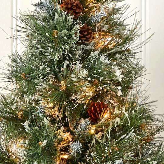 3ft. Pre-Lit Frosted Artificial Christmas Tree With Pinecones, Clear Lights 5 3ft. Pre-Lit Frosted Artificial Christmas Tree With Pinecones, Clear Lights - Image 5