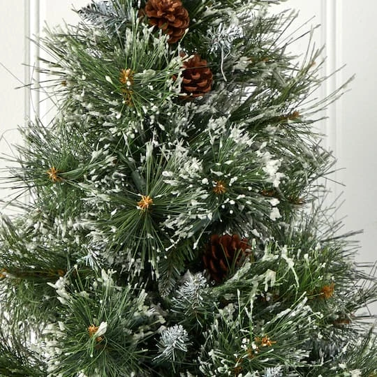 3ft. Pre-Lit Frosted Artificial Christmas Tree With Pinecones, Clear Lights 6 3ft. Pre-Lit Frosted Artificial Christmas Tree With Pinecones, Clear Lights - Image 6