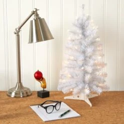 2ft. Pre-Lit White Artificial Christmas Tree, Clear LED Lights 13 2ft. Pre-Lit White Artificial Christmas Tree, Clear LED Lights -Northlight Sale Store D251278S 6