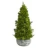 18" Unlit Cypress Cone Artificial Christmas Tree In Decorative Planter