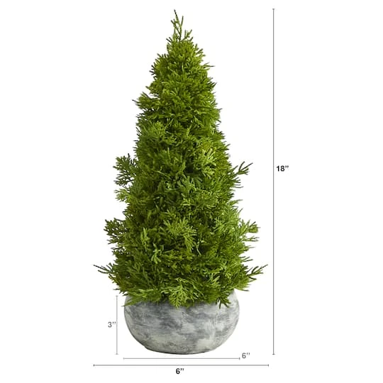 18" Unlit Cypress Cone Artificial Christmas Tree In Decorative Planter 3 18" Unlit Cypress Cone Artificial Christmas Tree In Decorative Planter - Image 3