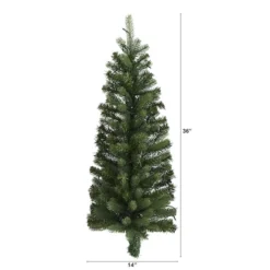 3ft. Pre-Lit Flat Back Wall Hanging Artificial Christmas Tree, Clear LED Lights -Northlight Sale Store D251297S 2