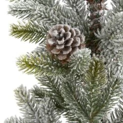 2.5ft. Unlit Flocked Artificial Christmas Tree With Pinecones -Northlight Sale Store D251299S 3