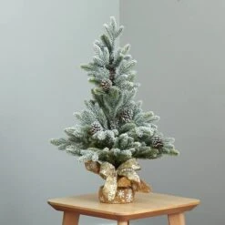 2.5ft. Unlit Flocked Artificial Christmas Tree With Pinecones -Northlight Sale Store D251299S 7