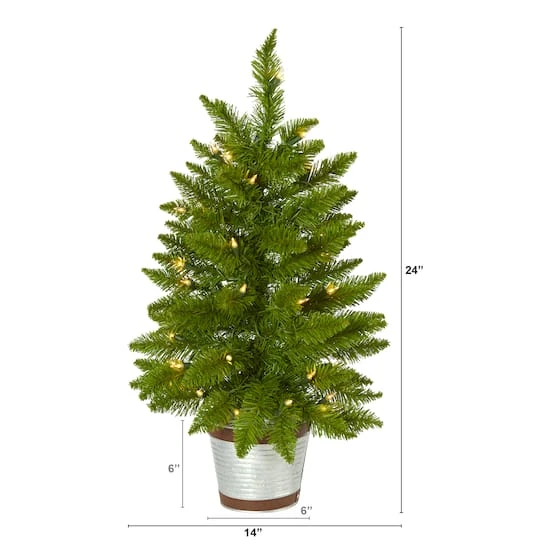 2ft. Pre-Lit Providence Pine Artificial Christmas Tree, Warm White Lights 3 2ft. Pre-Lit Providence Pine Artificial Christmas Tree, Warm White Lights - Image 3