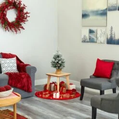 2ft. Pre-Lit Flocked Pinecones & Berries Artificial Christmas Tree With Clear LED Lights -Northlight Sale Store D251303S 7